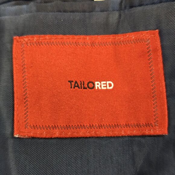 TailoRED Sports Blazer Mens 46R Blue Plaid Reda Italian Wool Made in Canada - Picture 8 of 16